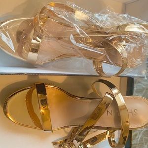 Gold Metallic Stiletto High Heels
